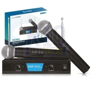 MICROFONE SEM FIO ONISTEK MC808 DUPLO VHF 30 METROS