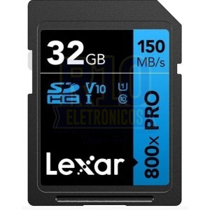 MEMÓRIA SDXC 32GB LEXAR 800X PRO U1 V10 150MB/S