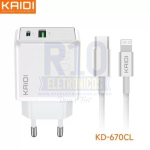 CARREGADOR KAIDI IPHONE 20W KD-670CL