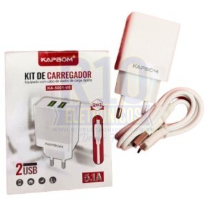 CARREGADOR KAPBOM KA-5001-V8 5.1A 2USB