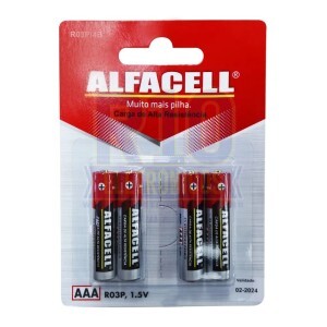 PILHA AAA C/4 ALFACELL COMUM R03P4B