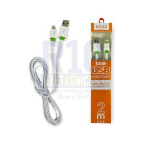 CABO USB IPHONE KAIDI KD-327A 2M CARREGAMENTO RÁPIDO