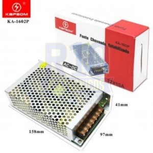 FONTE CHAVEADA 12V 10A KAPBOM KA-1602P AC->DC
