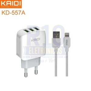 CARREGADOR IPHONE KAIDI KD-557A 3.1A COM 3 USB