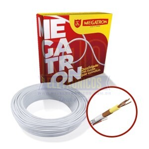 CABO COAXIAL MEGATRON 100 METROS RF 0,4/2,5 DBL 75 OHMS