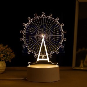 LUMINÁRIA ACRÍLICO COM LED KA-1536 (RODA GIGANTE) USB EM 3D KAPBOM
