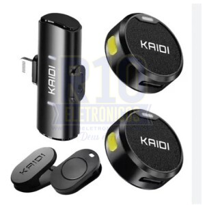 MICROFONE LAPELA SEM FIO KAIDI KMF4-A LIGHTNING DUPLO (BOLINHA)