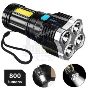 LANTERNA RECARREGÁVEL LUATEK LT-8932 DUPLA