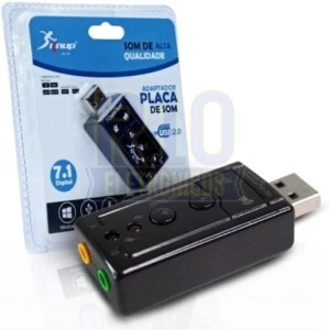 ADAPTADOR DE SOM KNUP USB 2.0 7.1 HB-T64 (placa de som)