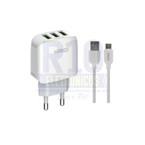 CARREGADOR V8 KAIDI KD-557S 3.1A COM 3 USB
